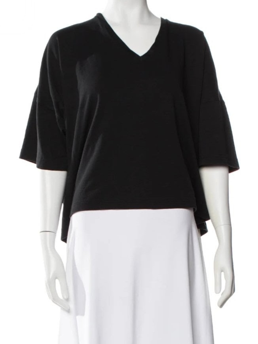 eskandar Black V-Neck Boxy Sweatshirt